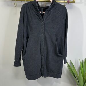 Vero Moda - heathered Grey button down hooded cardigan.